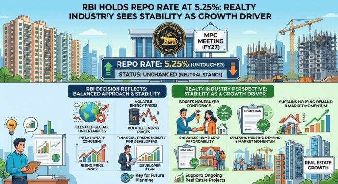 RBI Holds Repo Rate at 5.25%