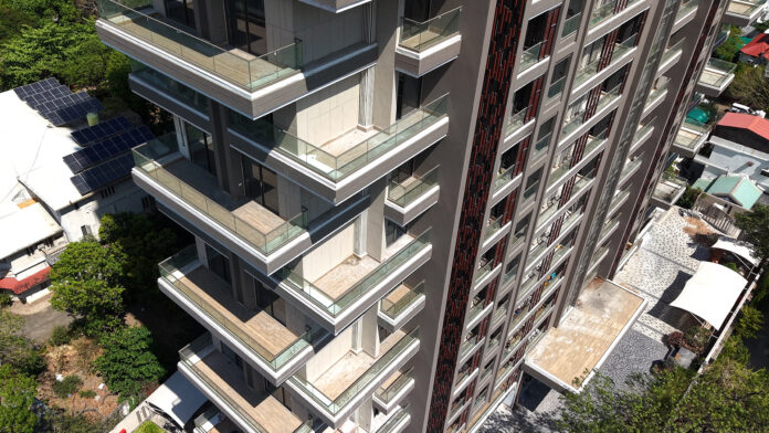 The modern fenestration at Wadhwani Bliss integrates advanced aluminum systems from Alumil India
